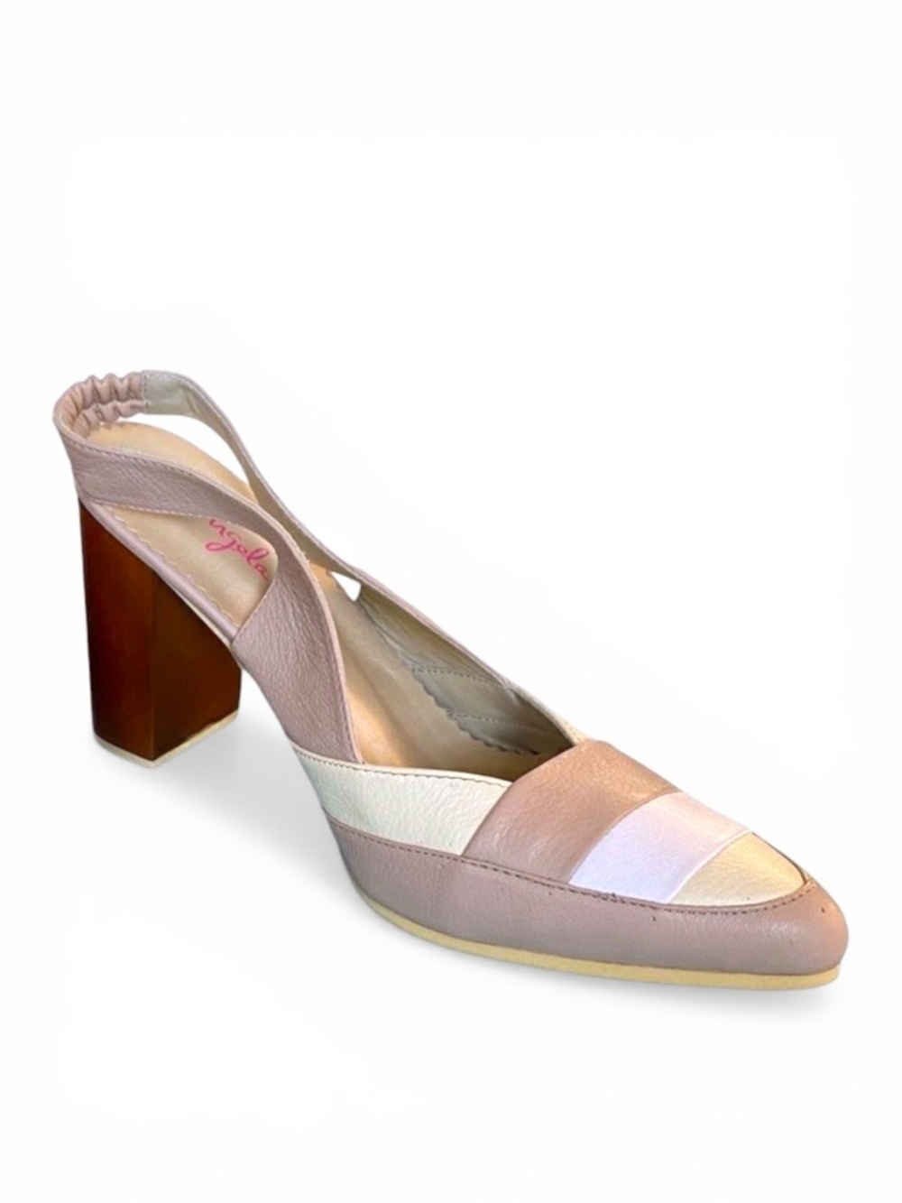 NEW Angela Arias Nude Leather Heels US Size 8